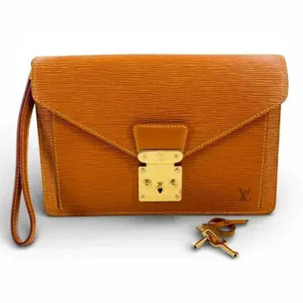 Louis Vuitton Epi Celia Dragon Clutch Bag Leather Kenya Brown